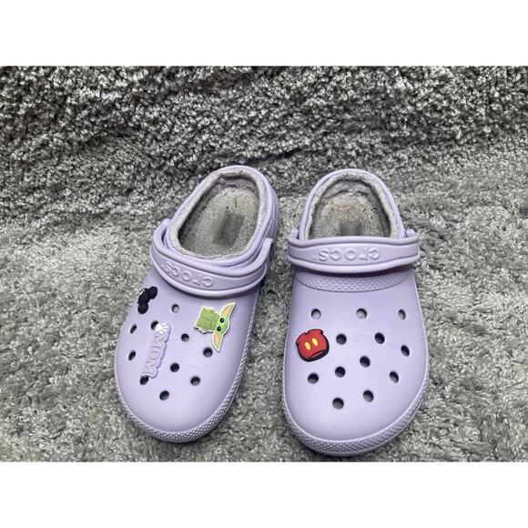 Crocs Classic Clog Purple Womens Size 7 Lined Shoes Preowned - Picture 2 of 14